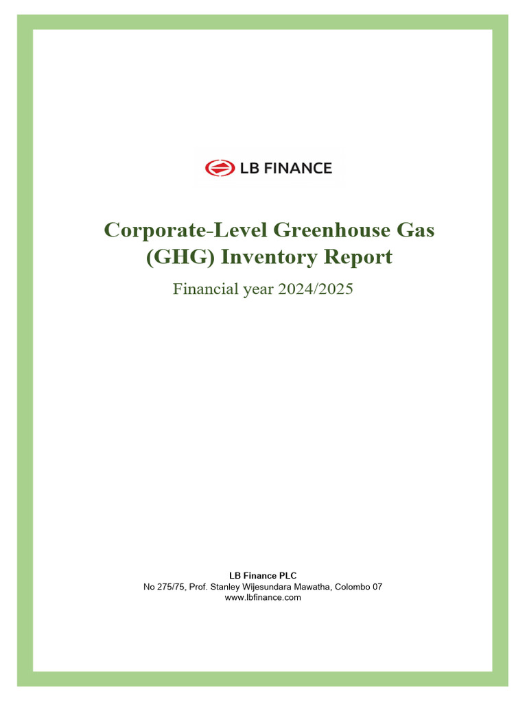 Corporate-Level Greenhouse Gas (GHG) Inventory Report - LB Finance PLC ...