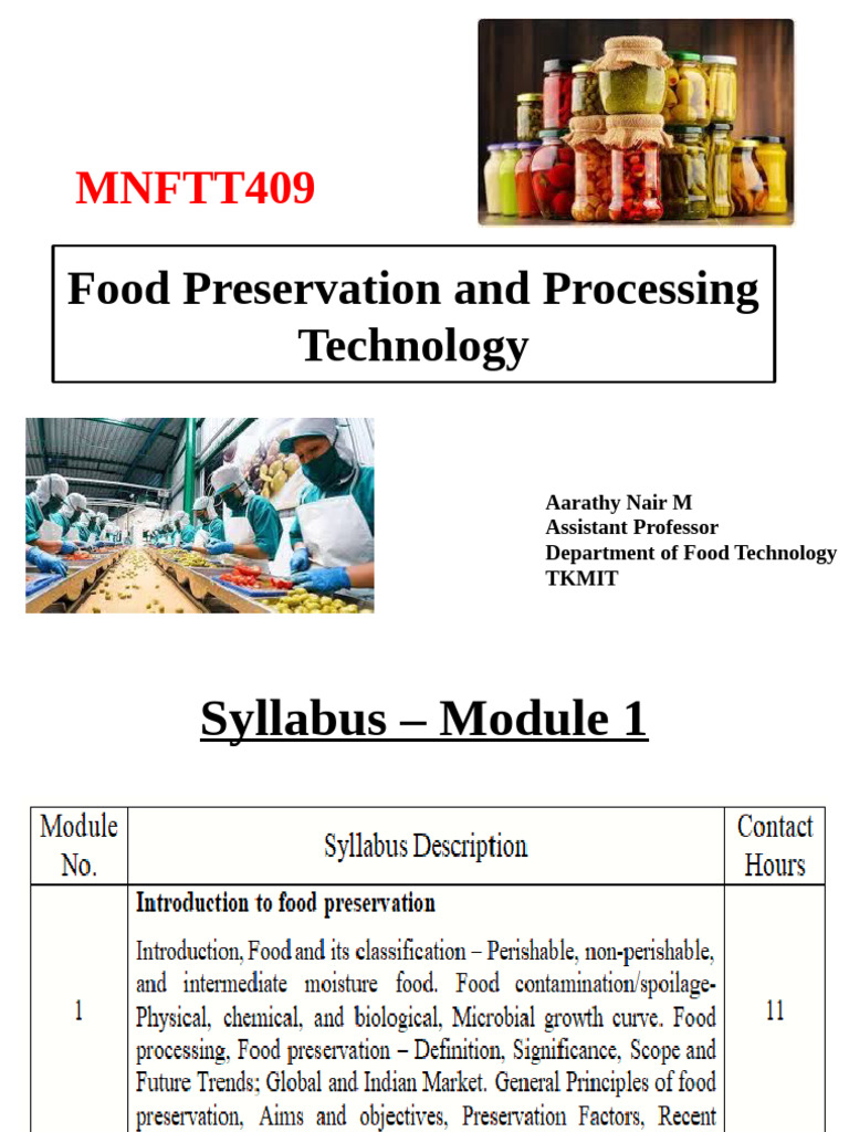 Module 1 - Food Preservation and Processing | PDF | Foods | Vegetables