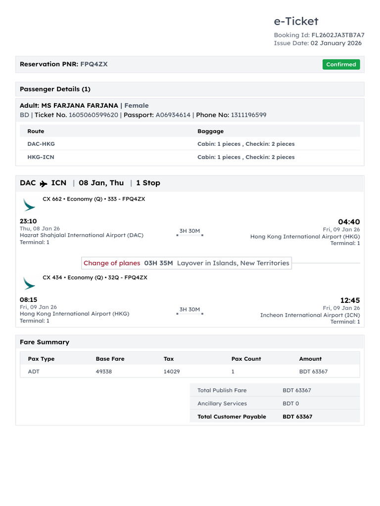 Flight Ticket | PDF | Airlines | Transport