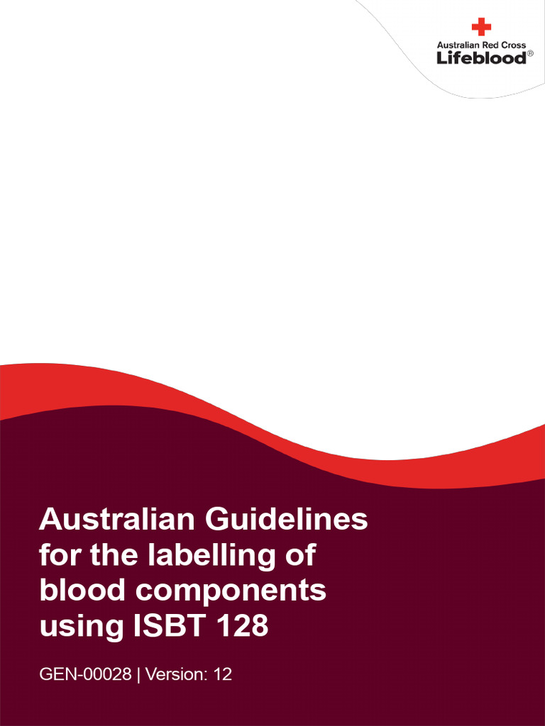 The Australian Guidelines For The Labelling of The Blood Components ...