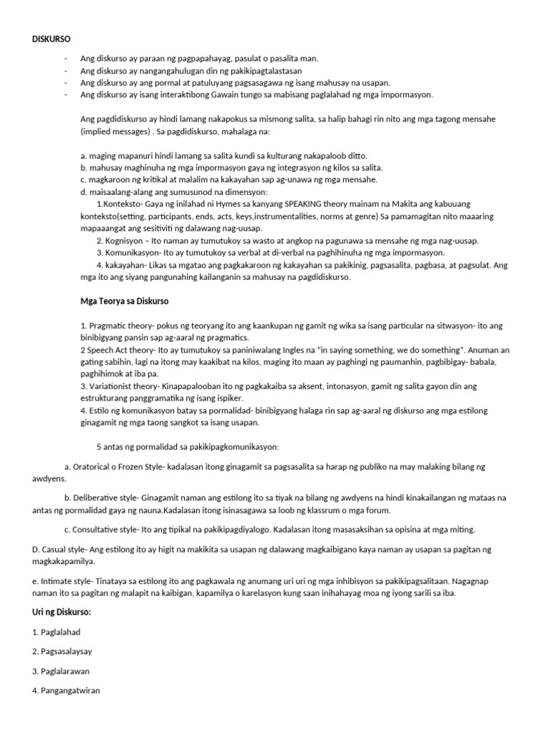 Midterm Modyul 3 Fil 1 Diskurso | PDF