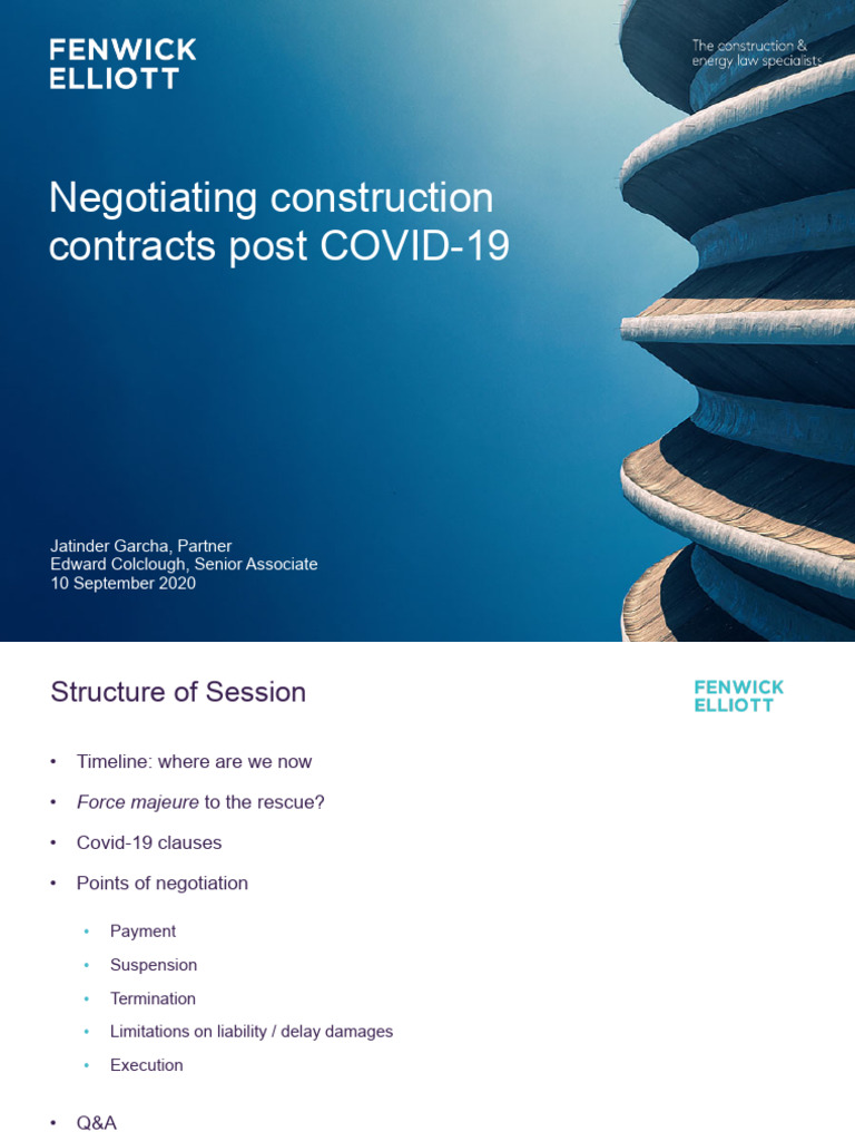 Negotiating Construction Contracts Post COVID-19 | PDF | Pandemic