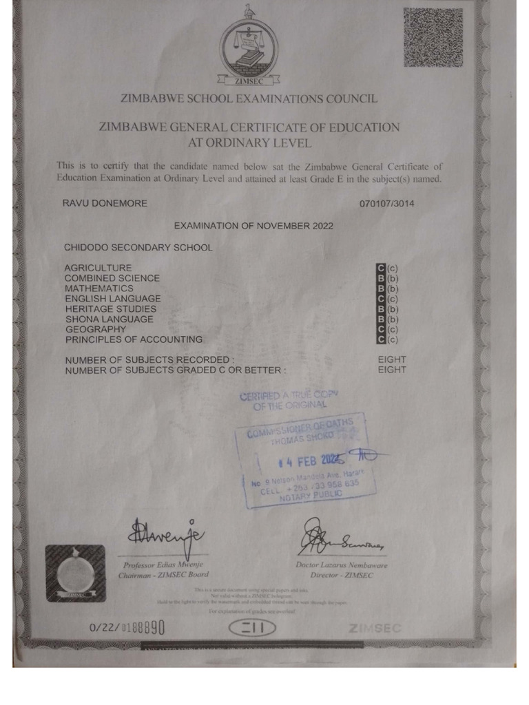 O Level Certificate | PDF