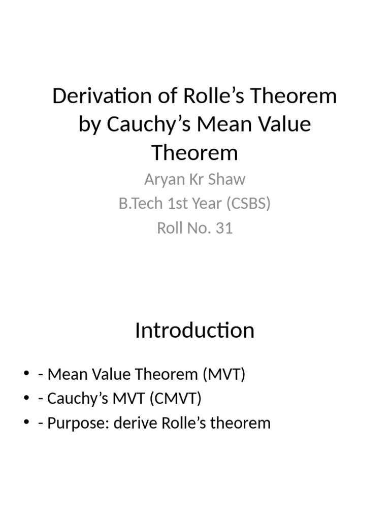 Derivation Rolle CMVT-4 | PDF