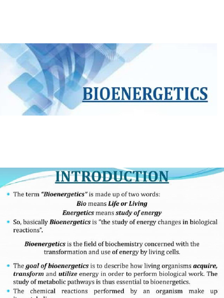 Bioenergetics PPTX | PDF