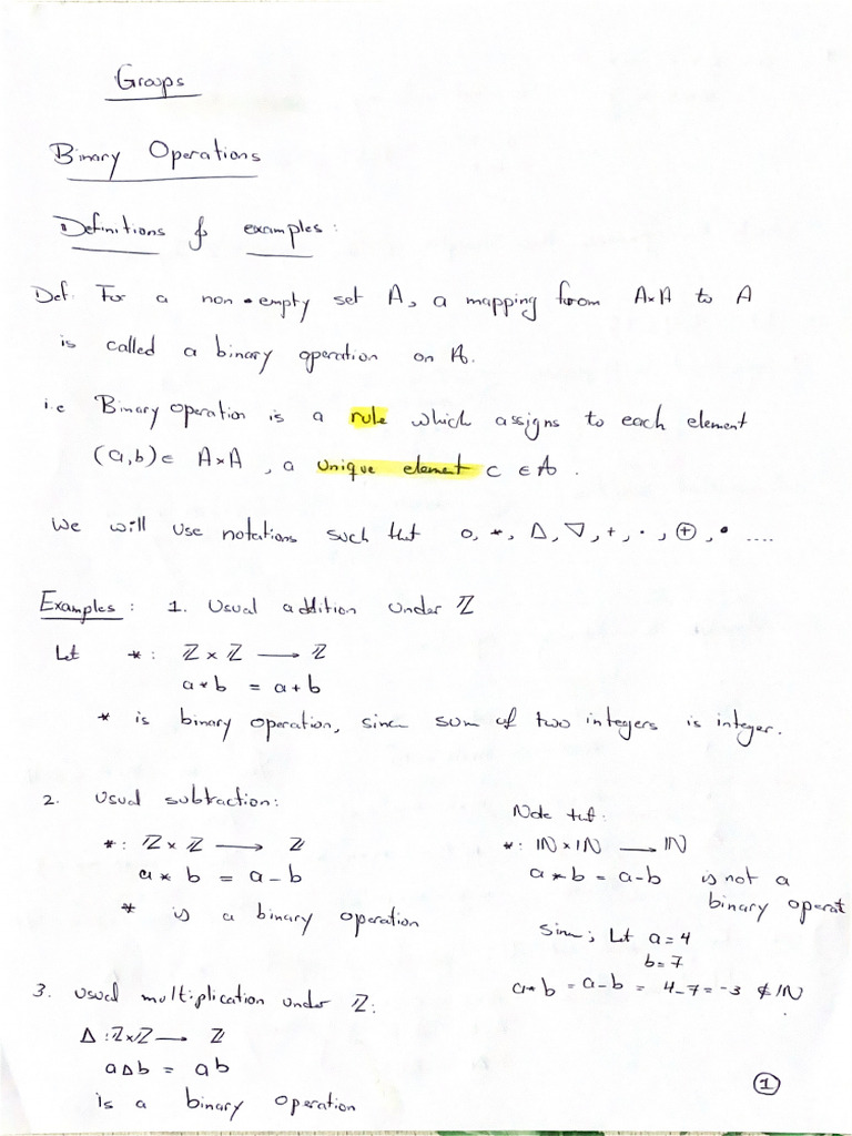 18 Groups Binary Operations | PDF