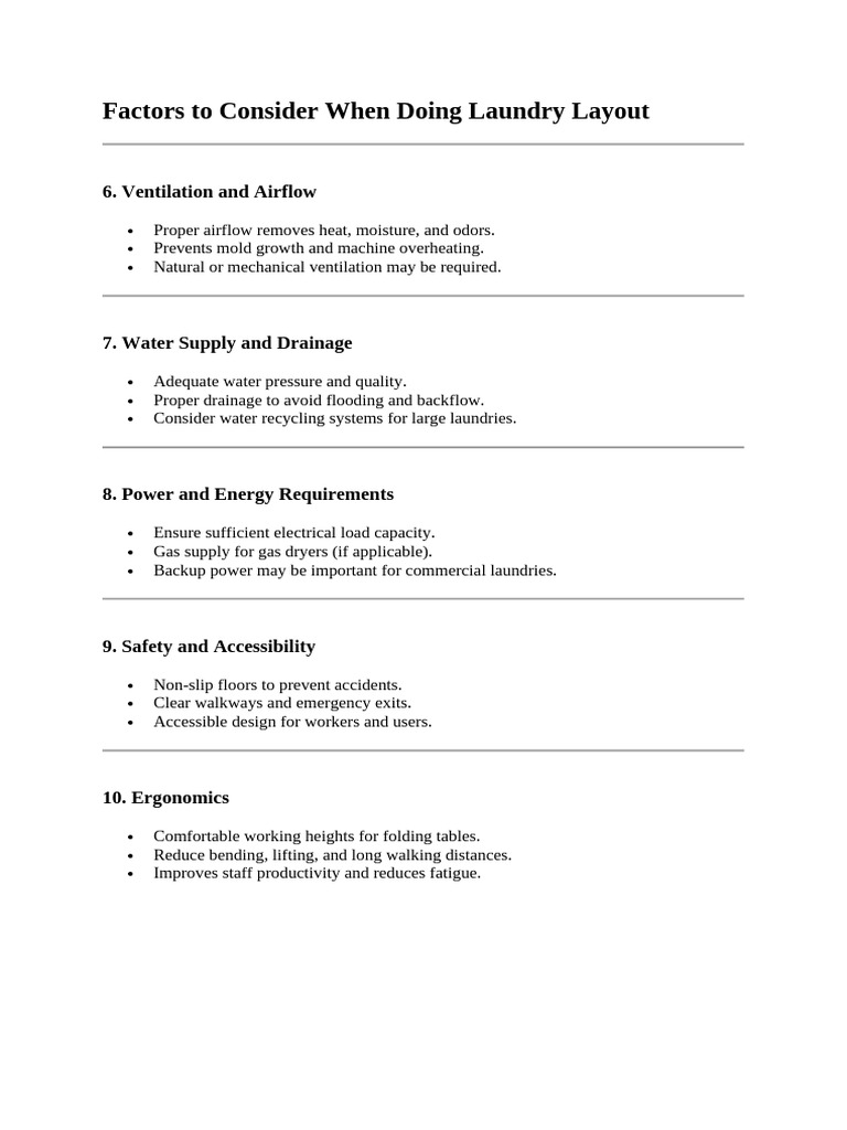 Factors To Consider When Doing Laundry Layout 6 To 10 | PDF
