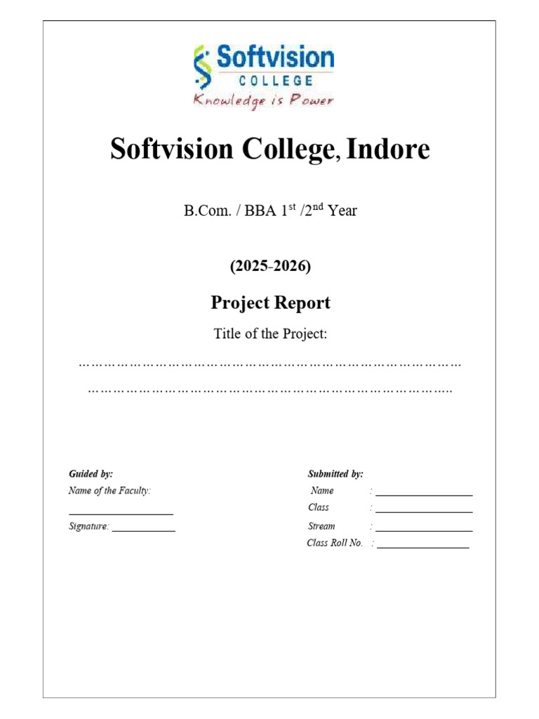 I & II YEAR Field Project Report Format 2025-26 | PDF
