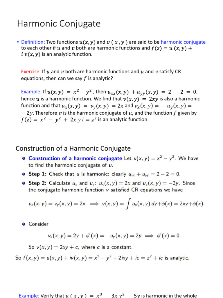 Definition: Harmonic Conjugate | PDF