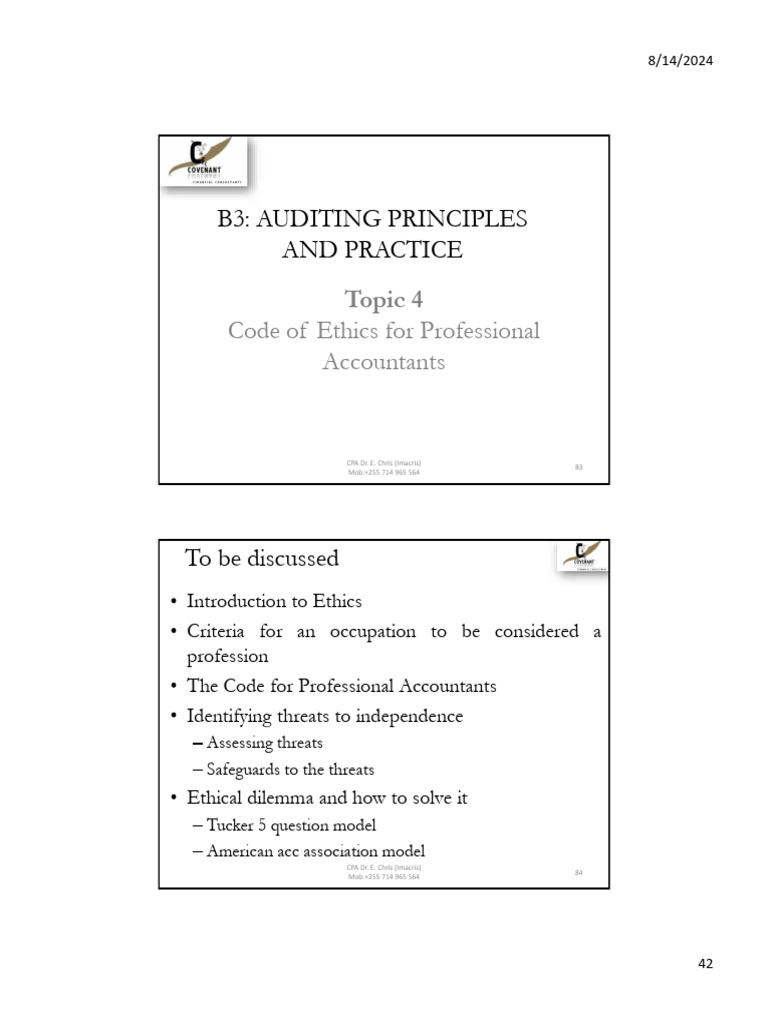 Code of Ethics For Professional Accountants (NEW) | PDF ...