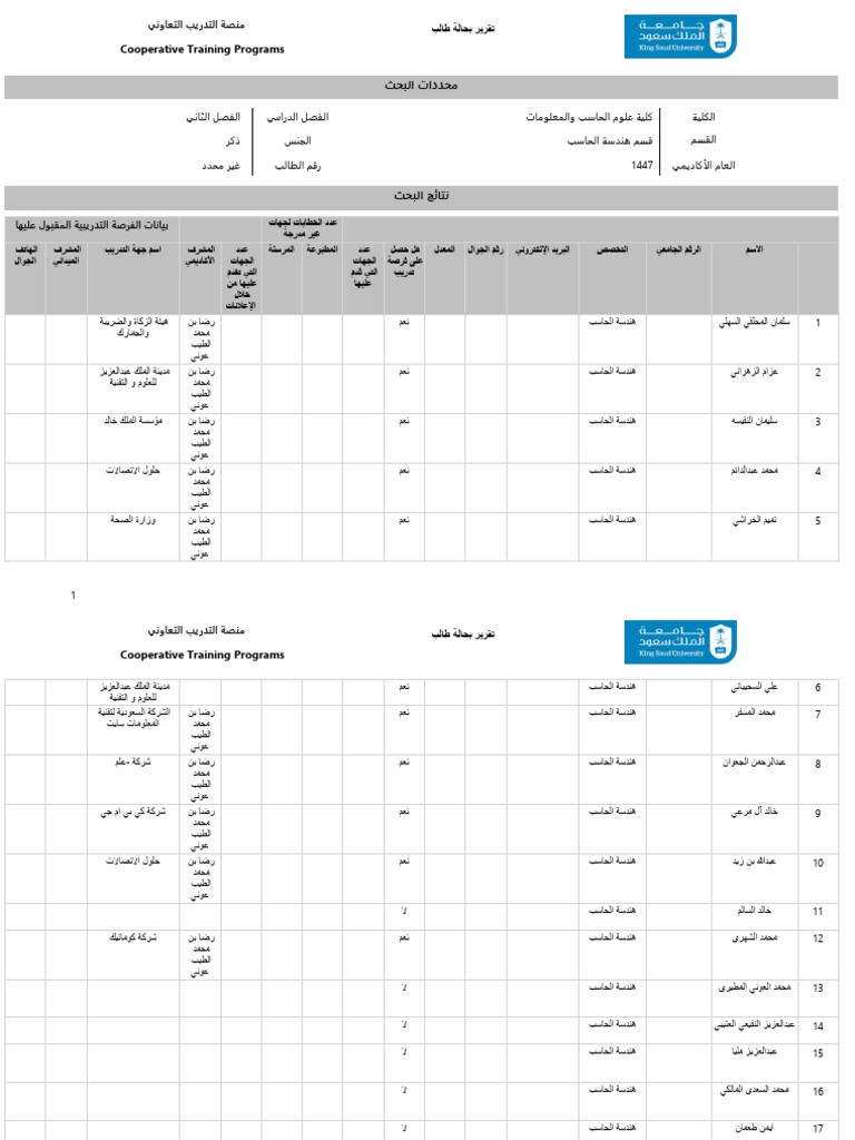 StudentStatusReport 25-01-2026. | PDF
