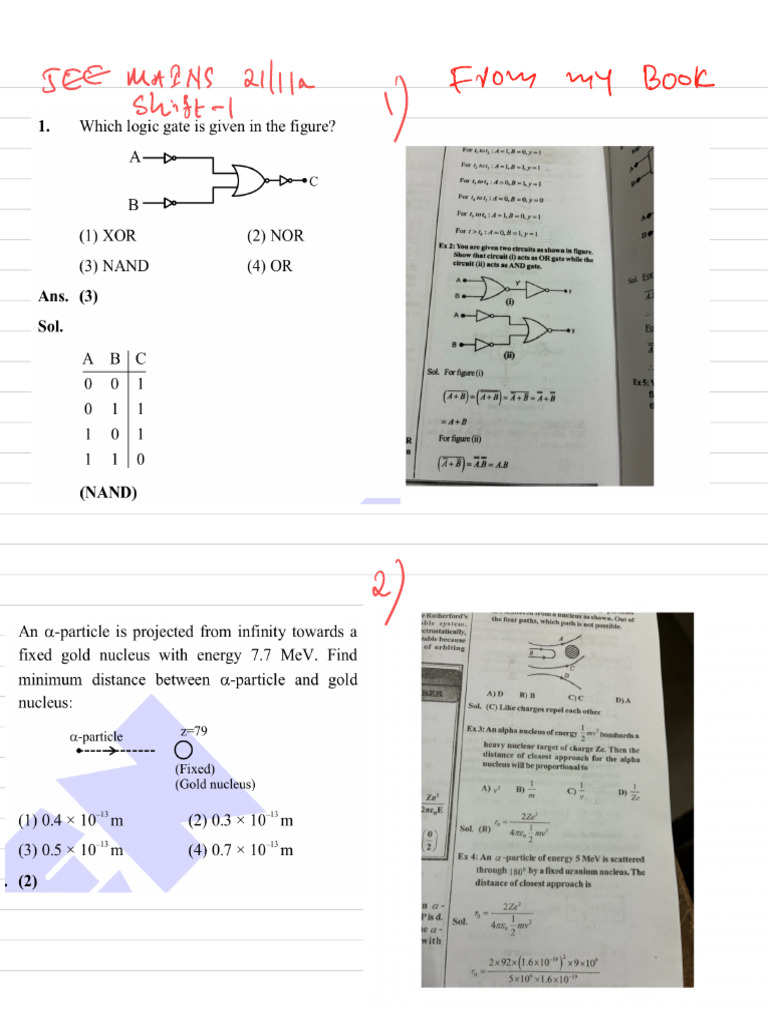 Mains 21-1-26 Shift 1 | PDF
