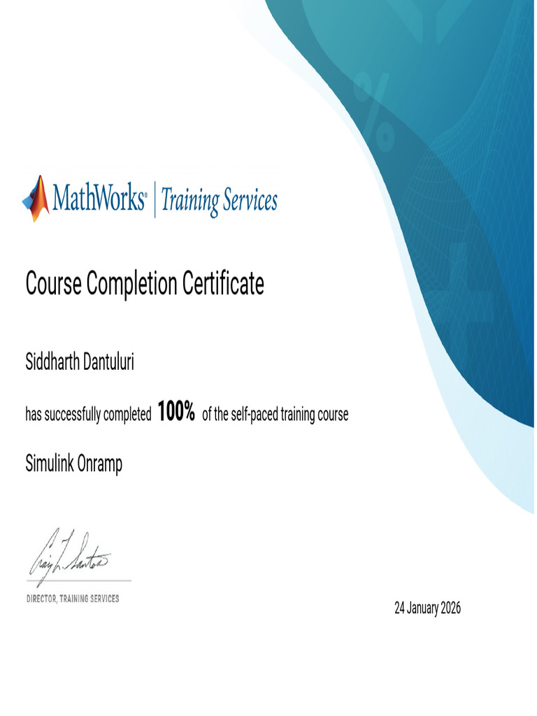 Simulink MatLab Certificate | PDF