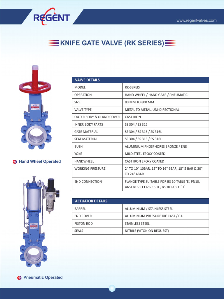 Regent Catalogue | PDF | Valve | Mechanical Engineering