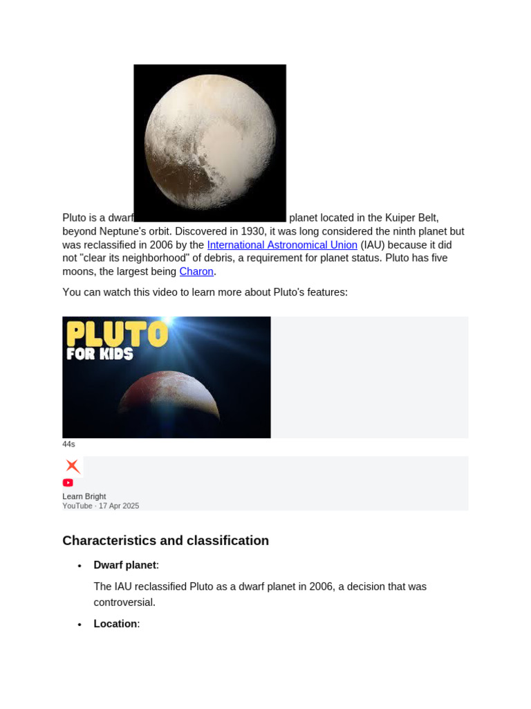 Pluto Is A | PDF
