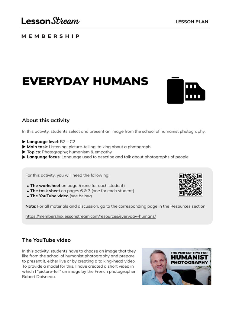Everyday Humans Lesson Plan | PDF | Image