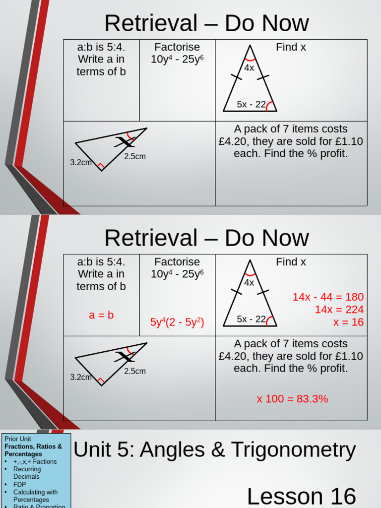Lesson 16 Trigonometry (Mixed) | PDF | Trigonometry | Triangle