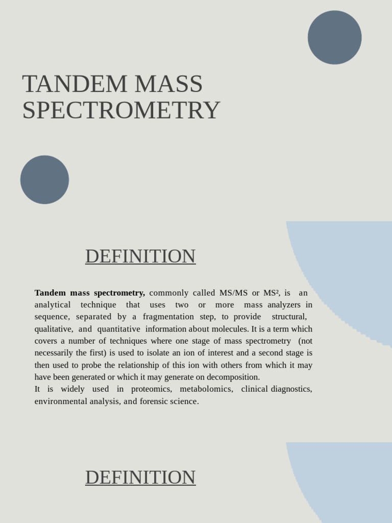 Tandem Mass Spectrometry | PDF | Mass Spectrometry | Tandem Mass ...