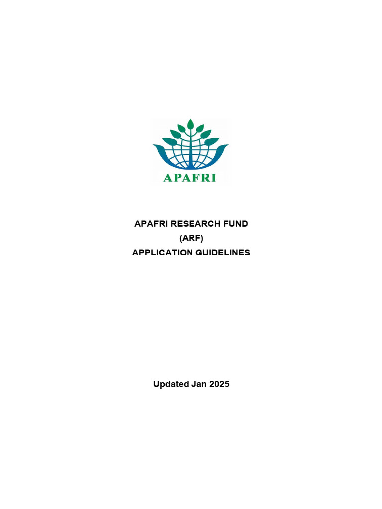ARF Guidelines (2026) | PDF | Conservation Biology | Forest Management