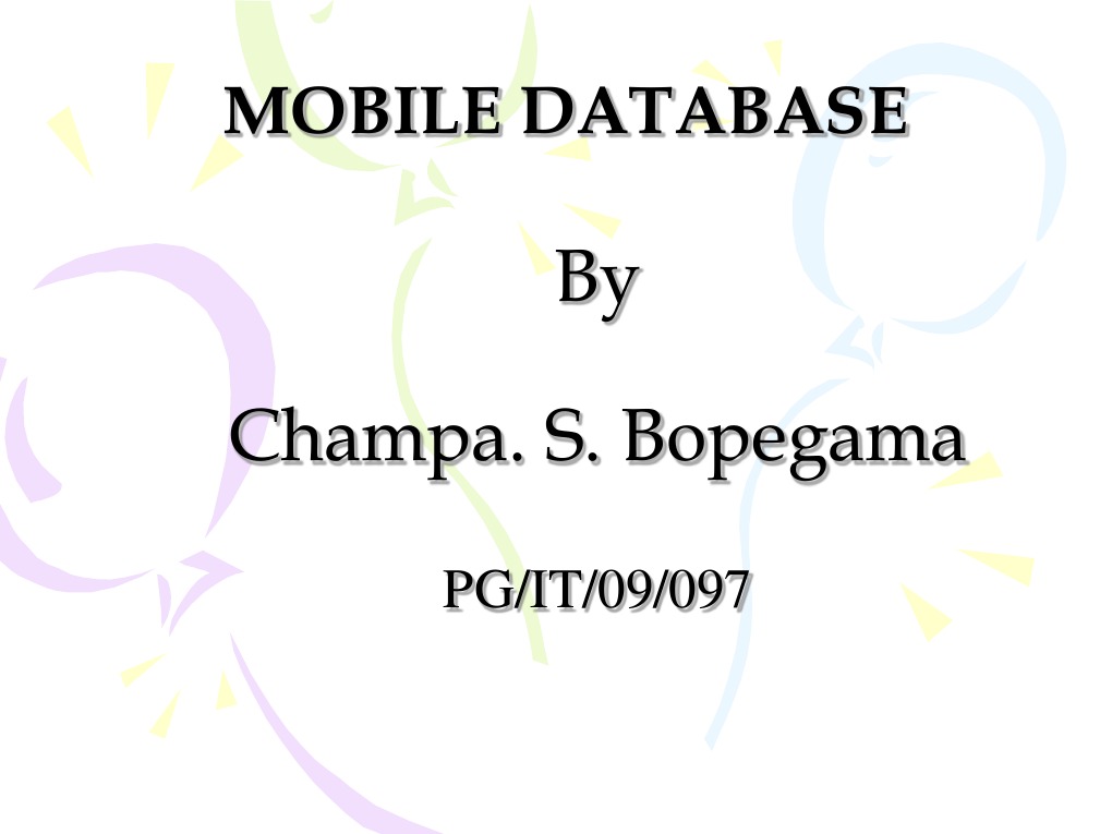 Overview of Mobile Database Systems | PDF | Databases | Base Station