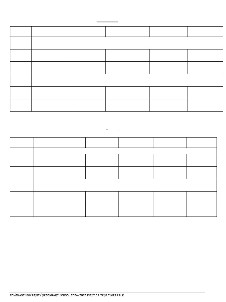 First CA Time Table - 061400 | PDF
