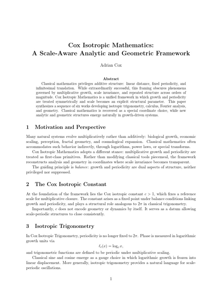 Cox Isotropic Synthesis | PDF | Geometry | Mathematics