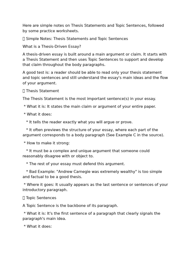 Topic, Supporting and The8s Sentences | PDF | Essays | Slavery In The ...