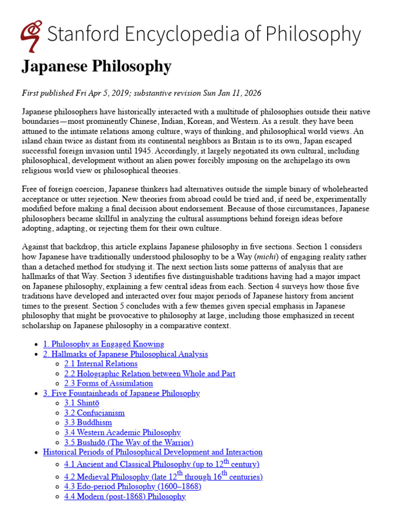 Thomas Kasulis - Japanese Philosophy (Stanford Encyclopedia of ...