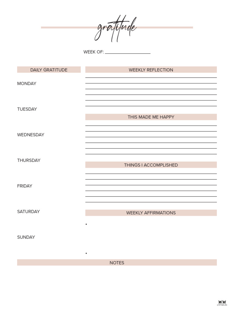 Printable Gratitude Journal Planner Page 8 | PDF