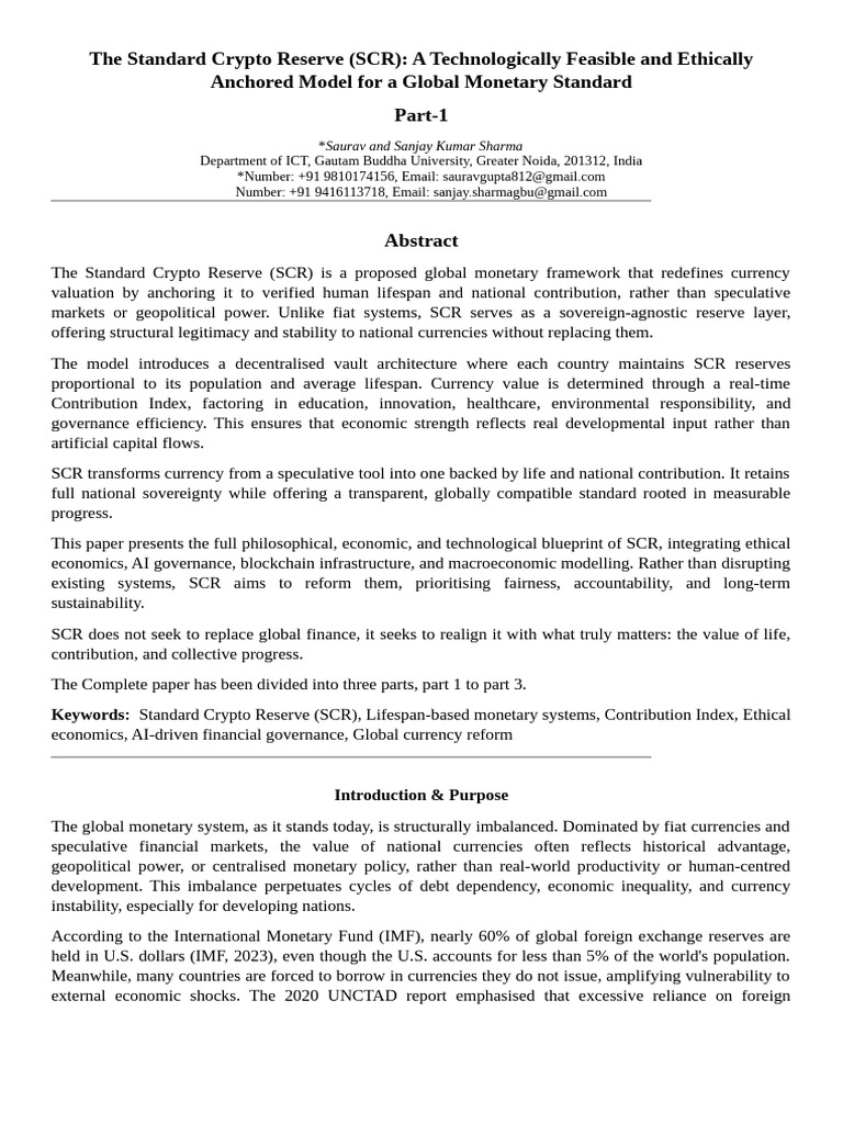 The Standard Crypto Reserve Paper | PDF | Currency | Inflation
