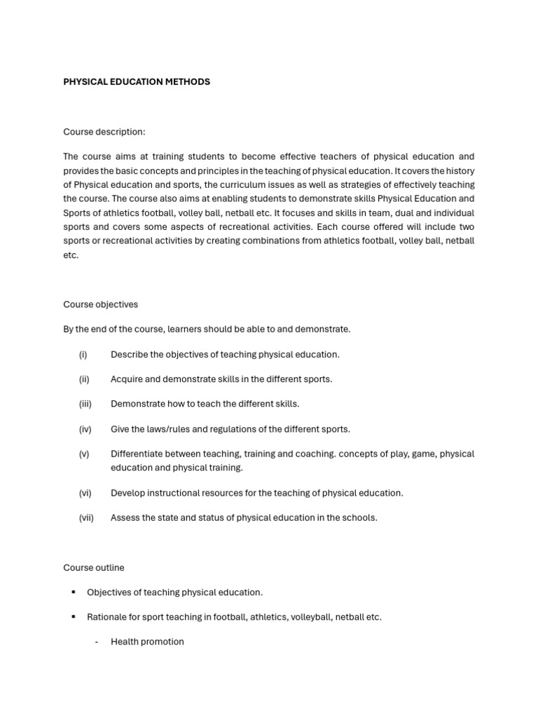 Methods of Teaching PE | PDF | Physical Education | Educational Assessment