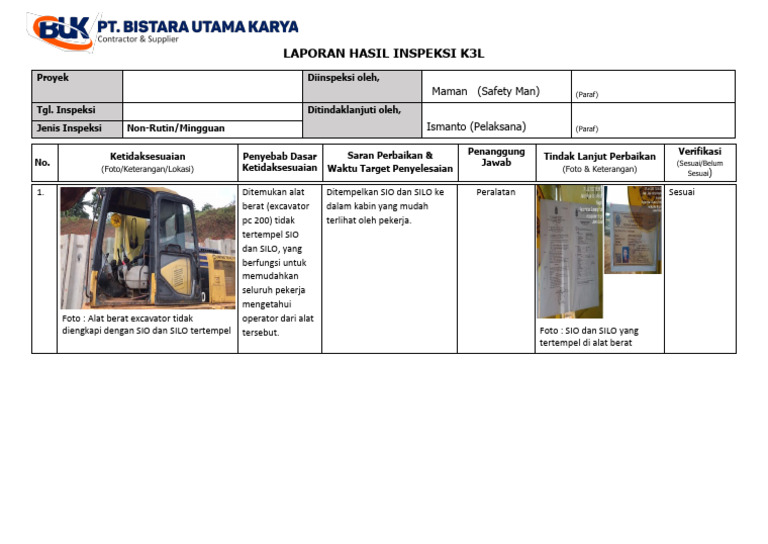 Laporan Hasil Inspeksi | PDF