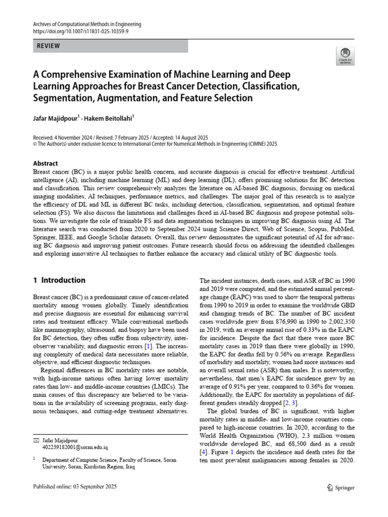 A Comprehensive Examination of Machine Learning and Deep Learning ...