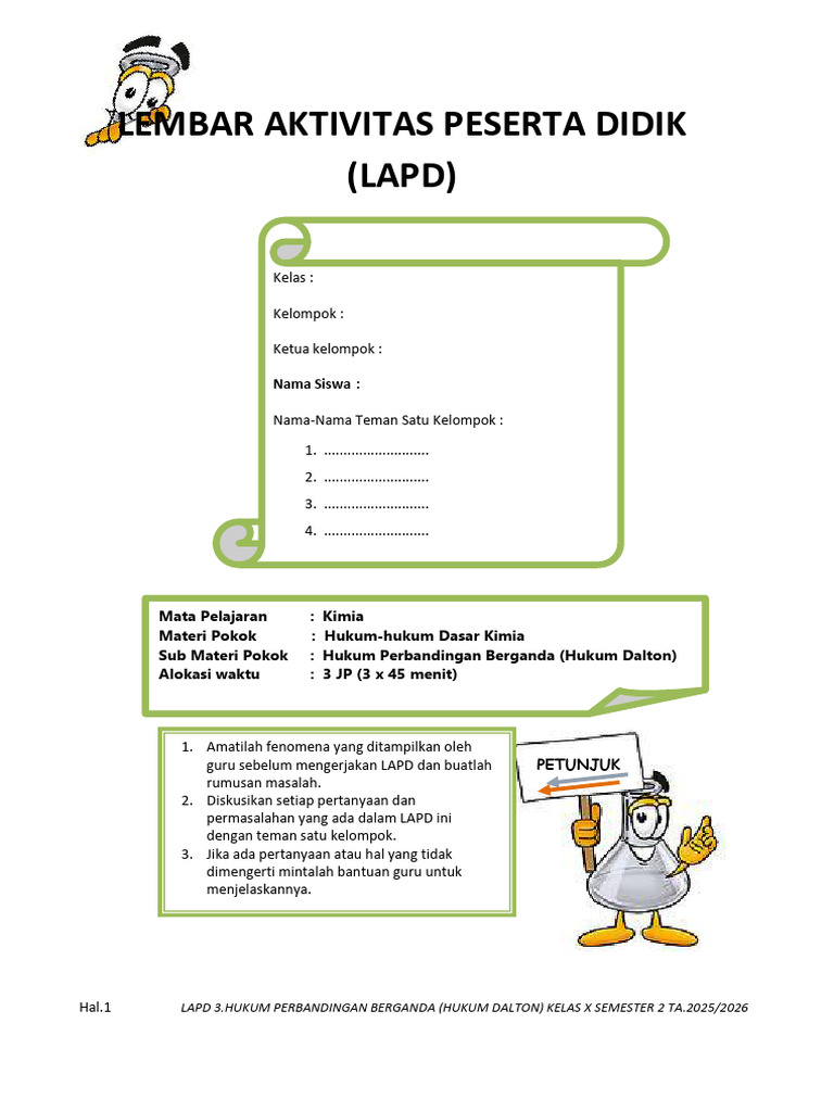 Lapd 3. Hukum Perbandingan Berganda Kelas X SMT 2 Ta.2526 | PDF