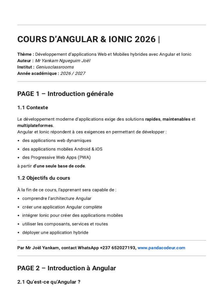 Angular Ionic Yankam | PDF | Logiciel multiplateforme | Internet