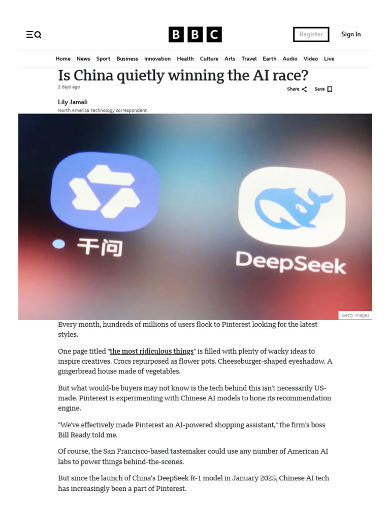 Is China Quietly Winning The AI Race | PDF