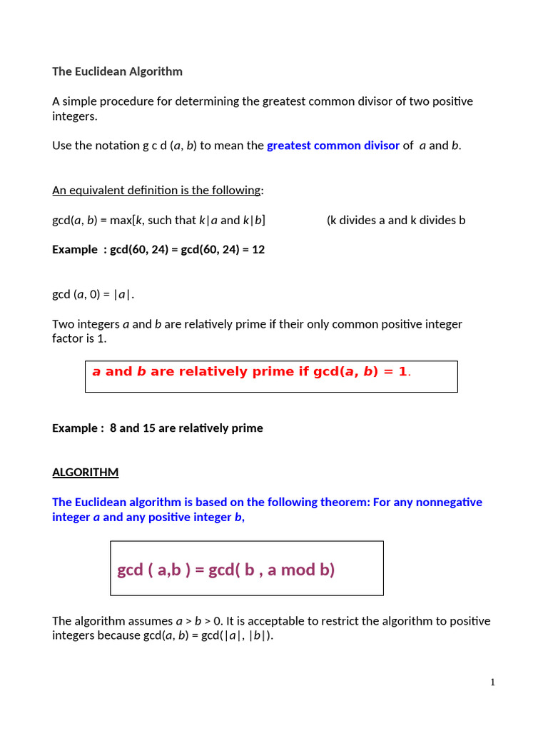 Unit III - Euclidean - Fermat - Eulers Totient - CRT | PDF | Number ...