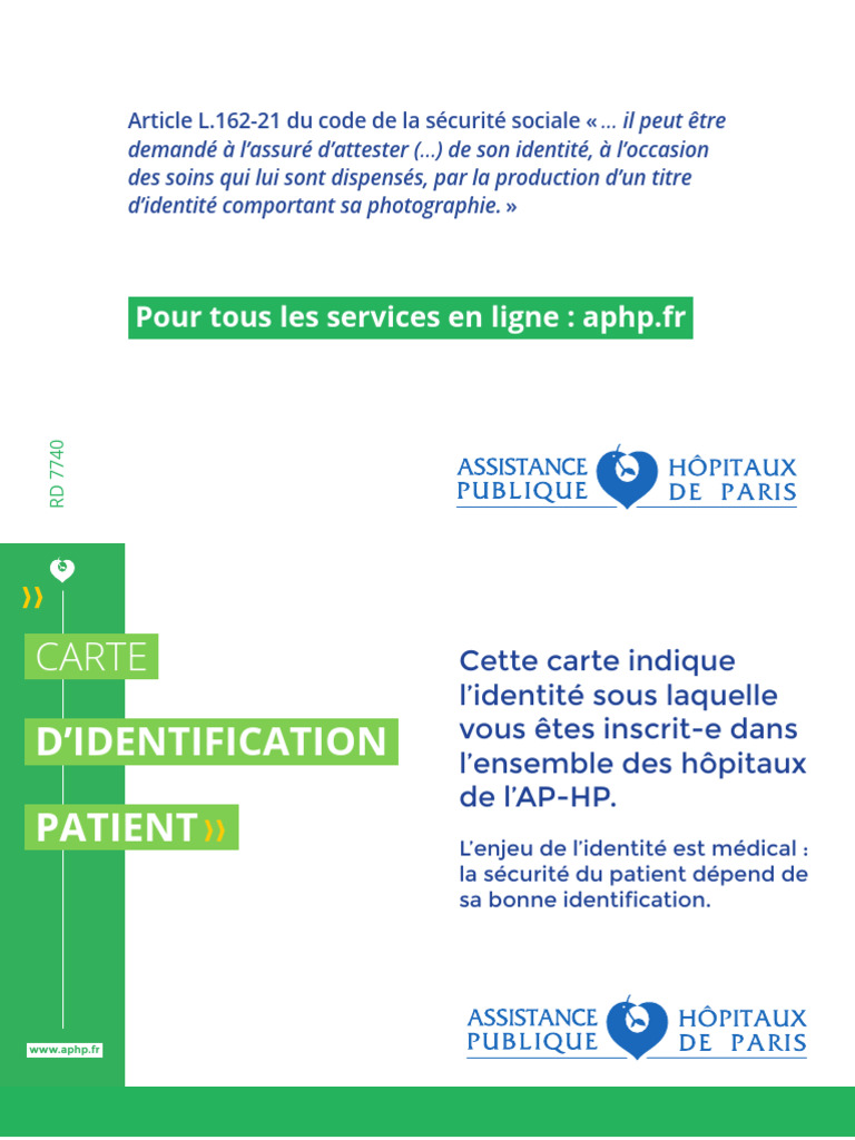AP-HP Carte Identification 8018840813 | PDF