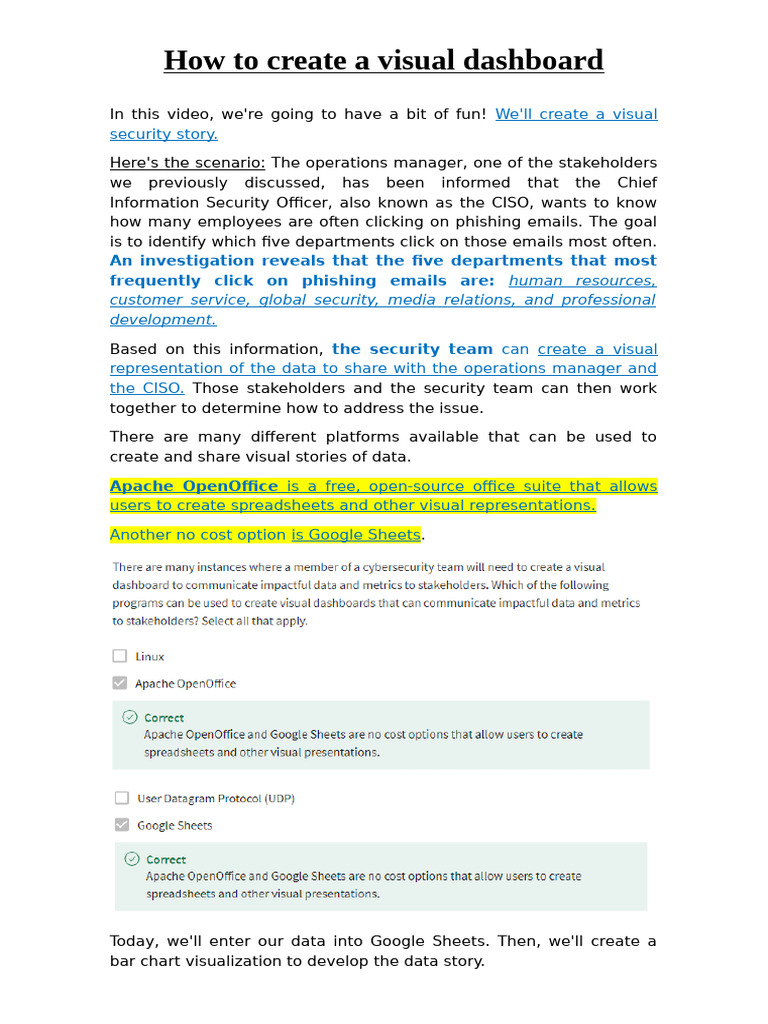 How To Create A Visual Dashboard M3 - 9 | PDF