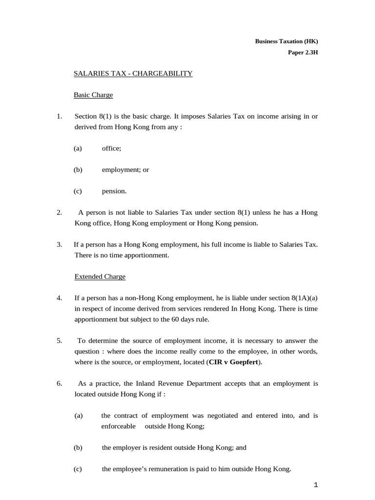 Business Tax 2.3H Notes. No.1 | PDF | Expense | Taxes