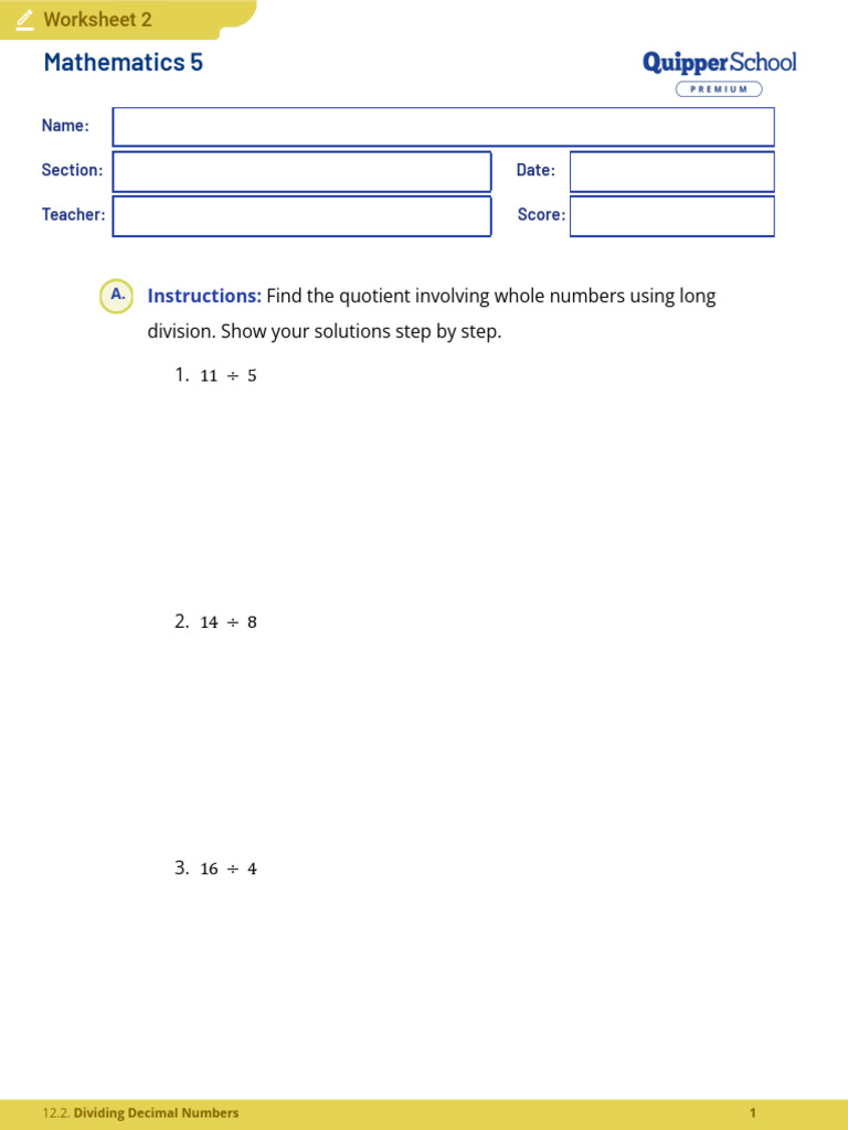 Mathematics 5: Instructions | PDF