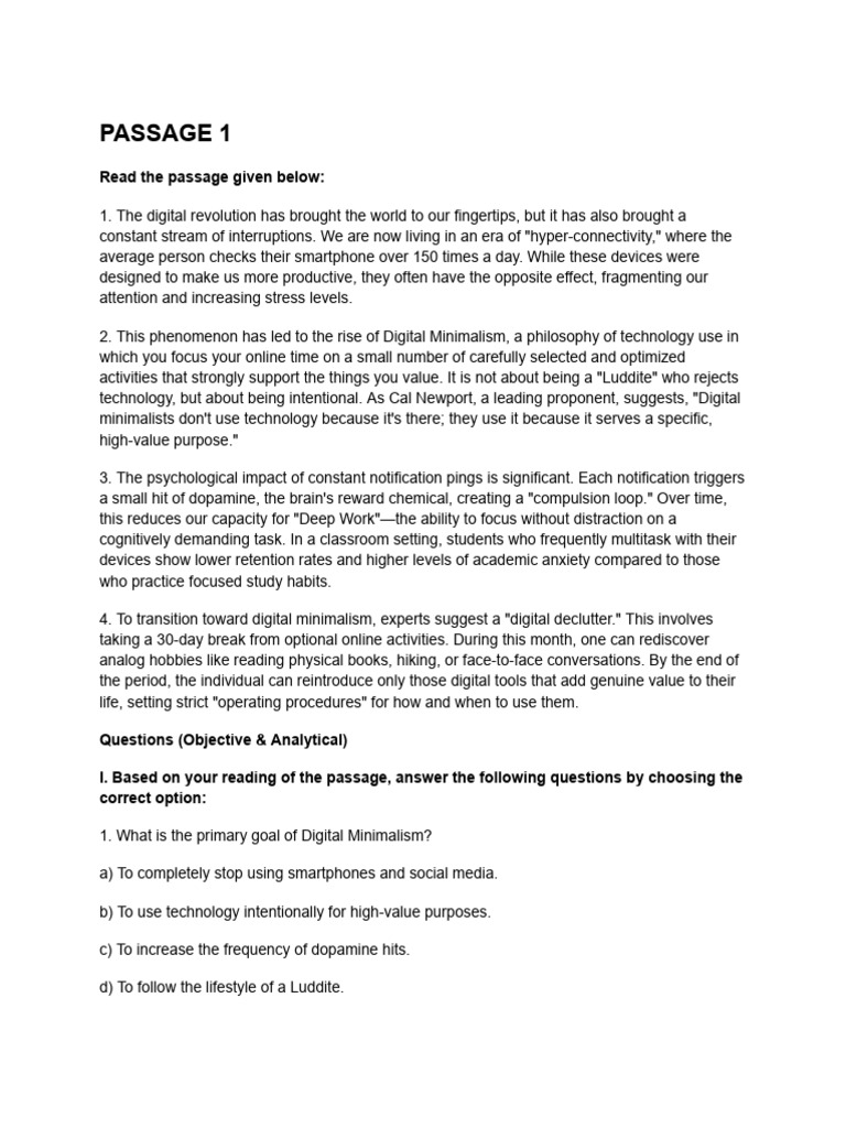 Unseen Passages + Note Making & Summarizing | PDF | Communication ...
