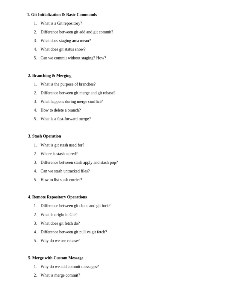 Git Viva Questions | PDF