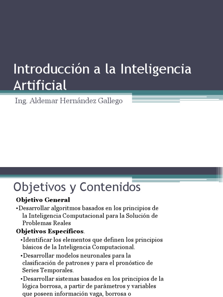 Objetivos de la Inteligencia Artificial | PDF | Inteligencia artificial ...
