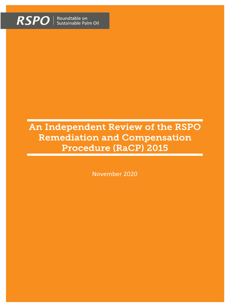 Rspo Racp Review 2020 | PDF | Soil | Deforestation
