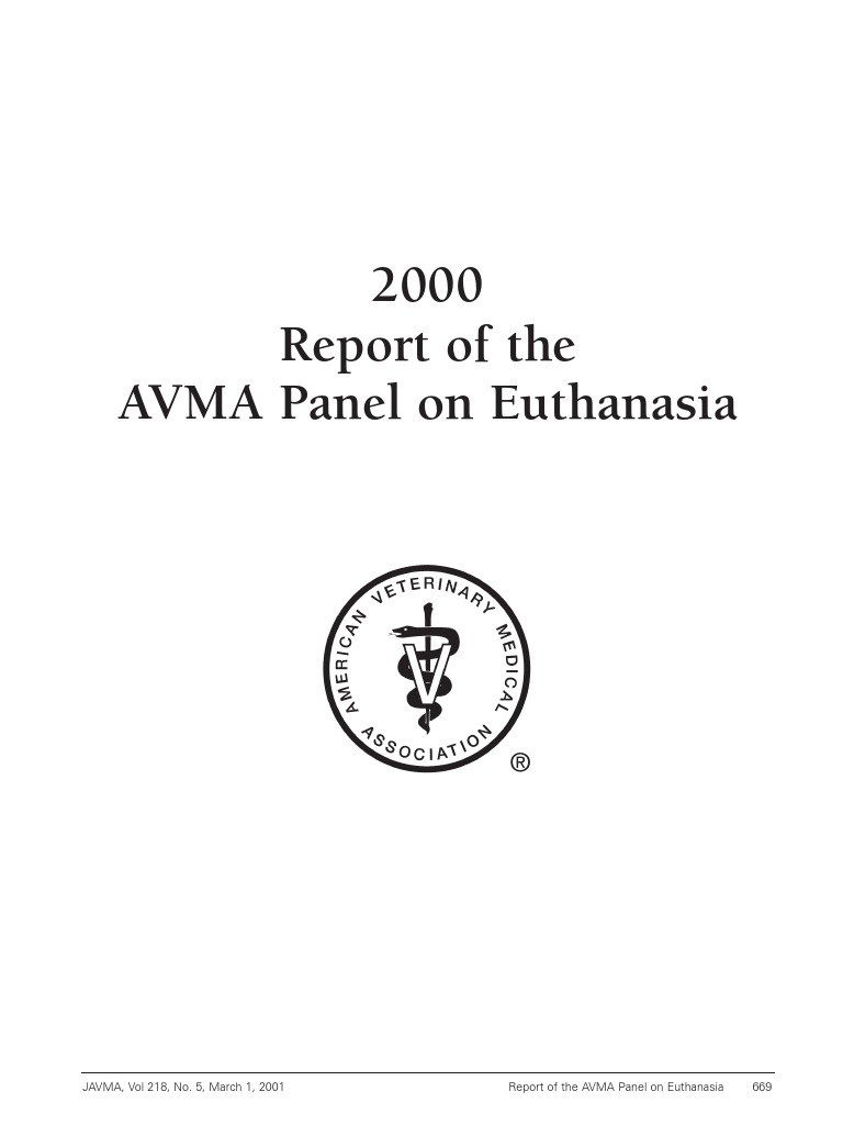 AVMA Euthanasia Guidelines Pain Anesthesia