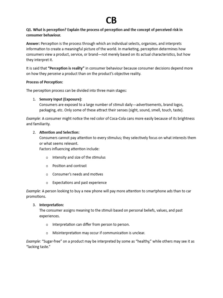 CB Unit 2 | PDF | Risk | Consumer Behaviour