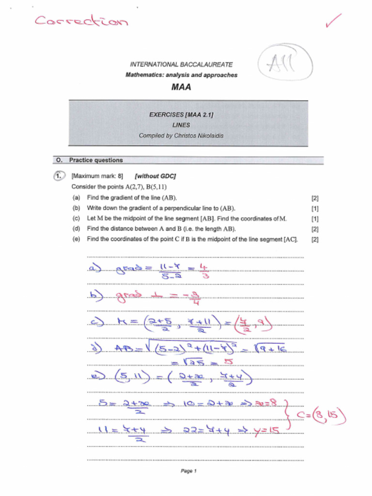 MAA 2.1 LINES MH Solutions | PDF