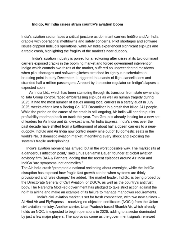 Case Study Indigo and Air India | PDF | Market (Economics) | Aviation