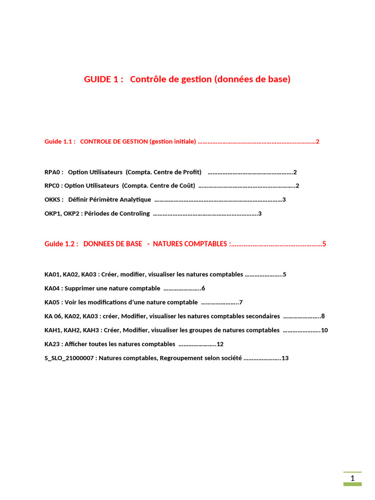 Gestion Natures Comptables | PDF